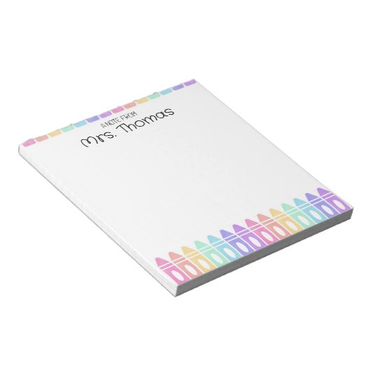 Bloc-notes personnalisé Rainbow Crayon Kindergarte (Incliné)