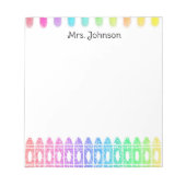 Bloc-notes personnalisé Rainbow Crayon Kindergarte (Devant)