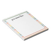 Bloc-notes personnalisé rayures arc-en-ciel (Incliné)