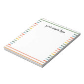 Bloc-notes personnalisé rayures arc-en-ciel (Tourné)