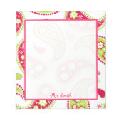 Bloc-notes personnalisé rose et vert (Devant)