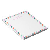 Bloc-notes personnalisé rose mignon rayé (Incliné)