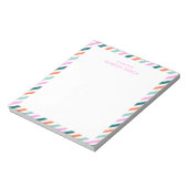 Bloc-notes personnalisé rose mignon rayé (Tourné)