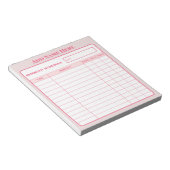 Bloc-notes personnalisé rose pour le planning quot (Incliné)