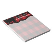 Bloc-notes personnalisé Rouge Buffle Plaid Ours No (Incliné)