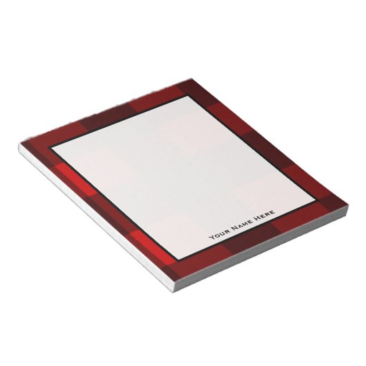 Bloc-notes personnalisé rouge et noir (Incliné)