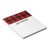 Bloc-notes personnalisé rouge Plaid (Incliné)