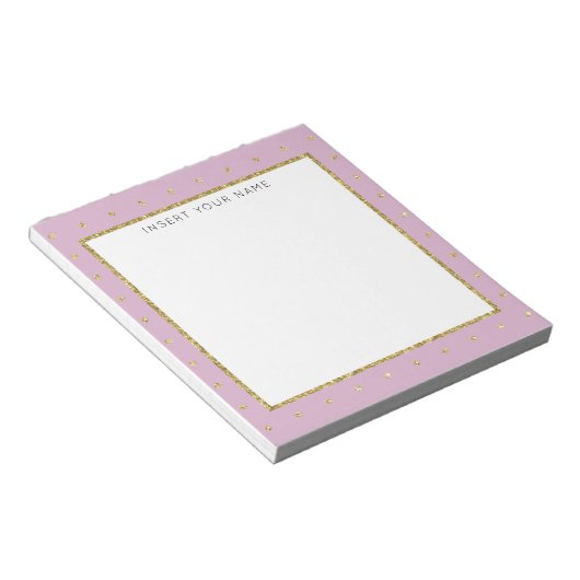 Bloc-notes personnalisé Soft Pink & Gold 5,5 pouce (Incliné)