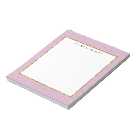 Bloc-notes personnalisé Soft Pink & Gold 5,5 pouce (Tourné)