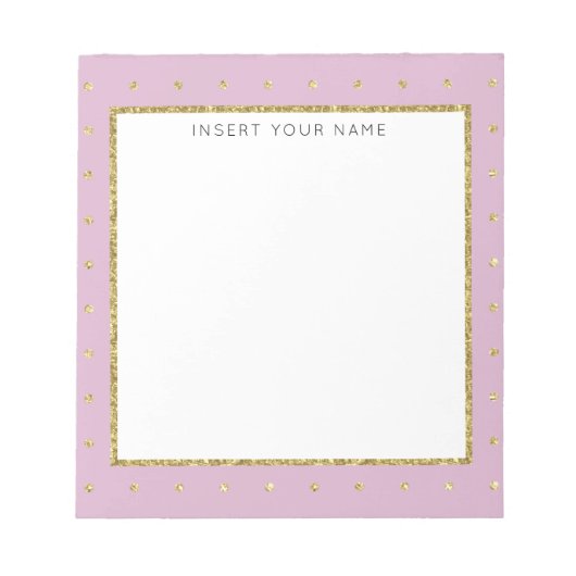 Bloc-notes personnalisé Soft Pink & Gold 5,5 pouce (Devant)