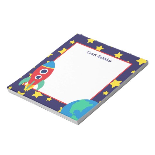 Bloc-notes personnalisé Space Rocket (Tourné)