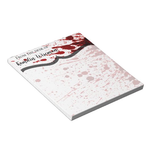 Bloc-notes personnalisé Splatter de sang Vampire G (Incliné)