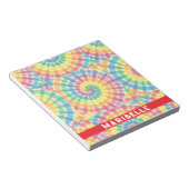 Bloc-notes personnalisé tie dye arc-en-ciel psyché (Incliné)