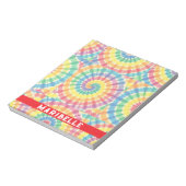 Bloc-notes personnalisé tie dye arc-en-ciel psyché (Tourné)