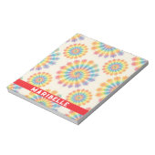 Bloc-notes personnalisé tie dye arc-en-ciel psyché (Tourné)