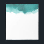 Bloc-notes personnalisé turquoise<br><div class="desc">Bloc-notes personnalisé turquoise Aquarelle. Bloc-notes moderne et élégant,  doté d'une aquarelle turquoise. Personnalisez en ajoutant vos propres détails.</div>