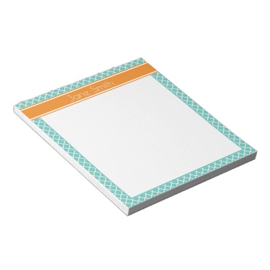 Bloc-notes personnalisé turquoise (Incliné)