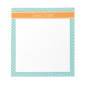 Bloc-notes personnalisé turquoise (Devant)