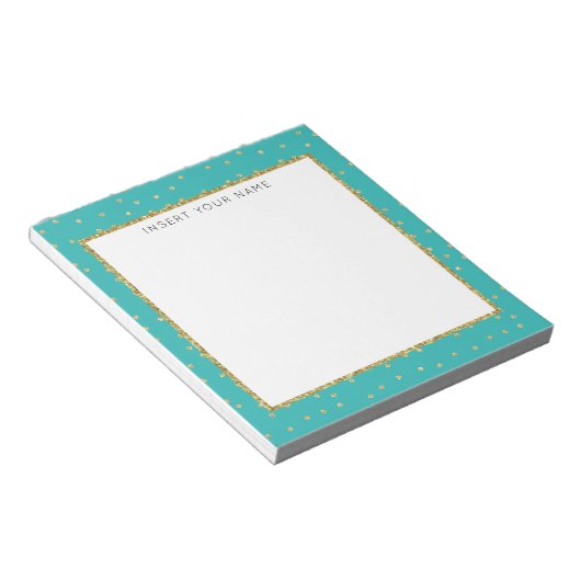 Bloc-notes personnalisé Turquoise et Parties scint (Incliné)
