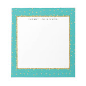 Bloc-notes personnalisé Turquoise et Parties scint (Devant)