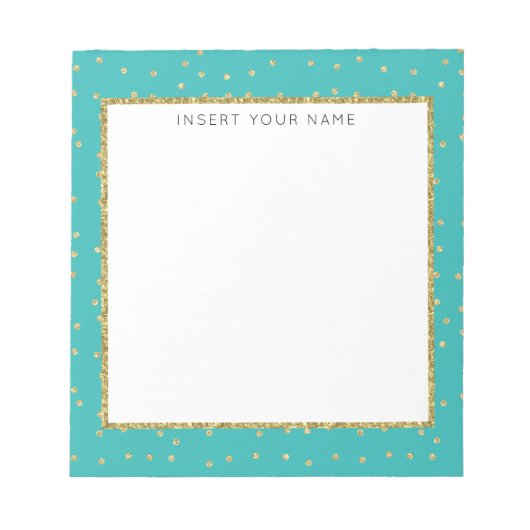 Bloc-notes personnalisé Turquoise et Parties scint (Devant)