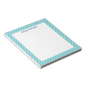 Bloc-notes personnalisé Turquoise Pointe Polka (Incliné)