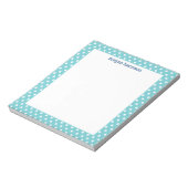 Bloc-notes personnalisé Turquoise Pointe Polka (Tourné)