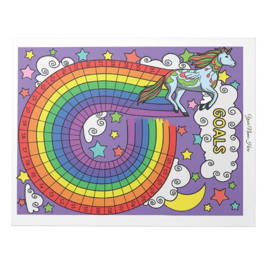 Bloc-notes personnalisé Unicorn Habit Tracker (Devant)