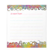 Bloc-notes personnalisé Vagues d'art Abstrait colo (Devant)