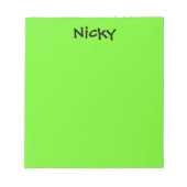 Bloc-notes personnalisé vert citron (Devant)
