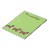 Bloc-notes personnalisé vert Dachshund (Tourné)