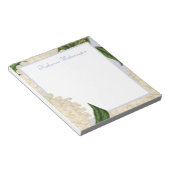 Bloc-notes personnalisé vintage blanc Hydrangea (Incliné)