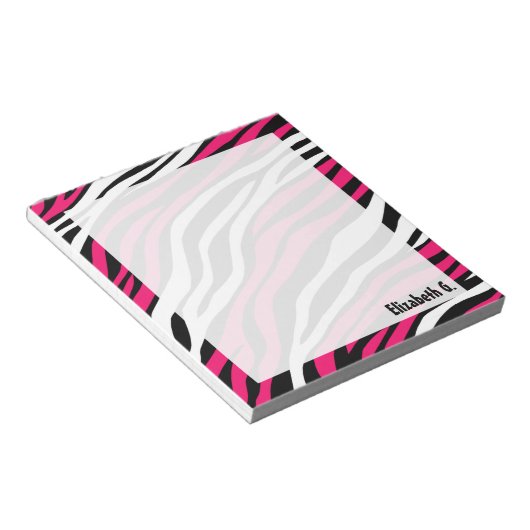 Bloc-notes personnalisé Zebra Print Fuchsia (Incliné)