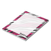 Bloc-notes personnalisé Zebra Print Fuchsia (Tourné)