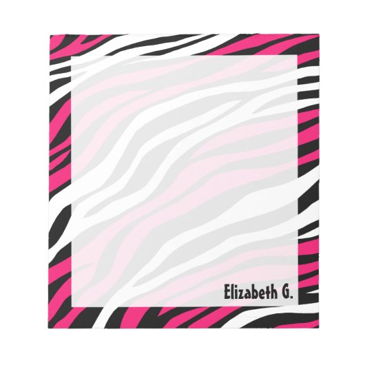 Bloc-notes personnalisé Zebra Print Fuchsia (Devant)