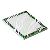 Bloc-notes personnalisé Zebra Print Green (Incliné)