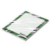 Bloc-notes personnalisé Zebra Print Green (Tourné)