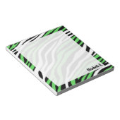 Bloc-notes personnalisé Zebra Print Lime Green Mix (Incliné)