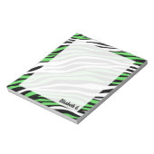 Bloc-notes personnalisé Zebra Print Lime Green Mix (Tourné)
