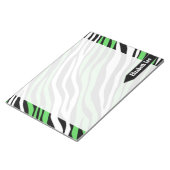 Bloc-notes personnalisé Zebra Print Lime Green Mix (Incliné)