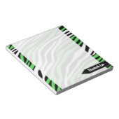 Bloc-notes personnalisé Zebra Print Lime Green Mix (Incliné)