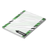 Bloc-notes personnalisé Zebra Print Lime Green Mix (Tourné)