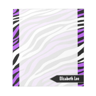 Bloc-notes personnalisé Zebra Print Purple Mix