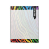 Bloc-notes personnalisé Zebra Print Rainbow Mix (Tourné)