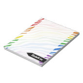 Bloc-notes personnalisé Zebra Print Rainbow Mix (Tourné)