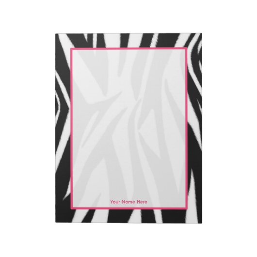 Bloc-notes personnalisé Zebra & rose (Tourné)