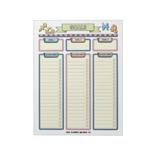 Bloc-notes personnalisé Zodiac Goal Planner (Tourné)