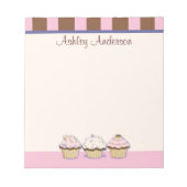 Bloc-notes personnel Cupcakes et Rayures (Devant)
