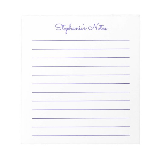 Bloc-notes personnel élégant avec ligne violette (Devant)