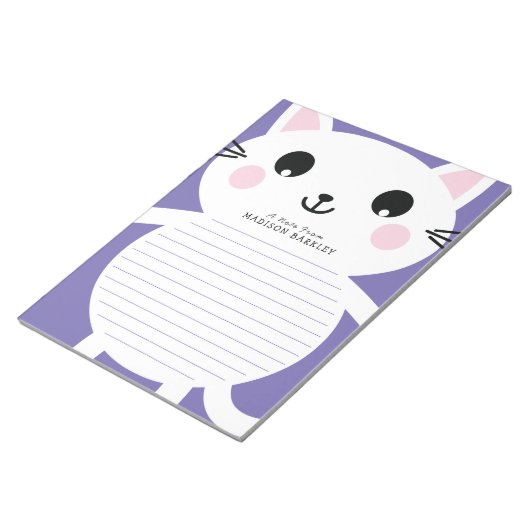 Bloc-notes personnel pour enfants Kitty Cat Cube (Incliné)